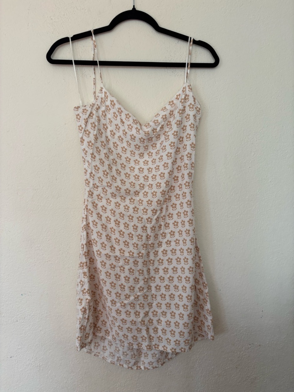O'Neill White Mini Slip Dress with Tan Floral Print